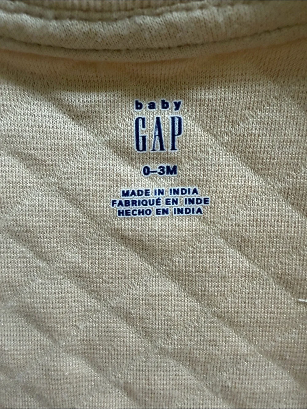 GAP Quilted Cream Baby Footed One-Piece with Bear-Ear Hat
